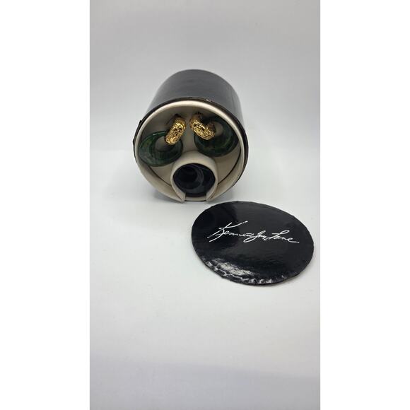 Vintage Kenneth Jay Lane Interchangeable Hoop Earrings Set – Gold Clip-On... - Picture 8 of 8